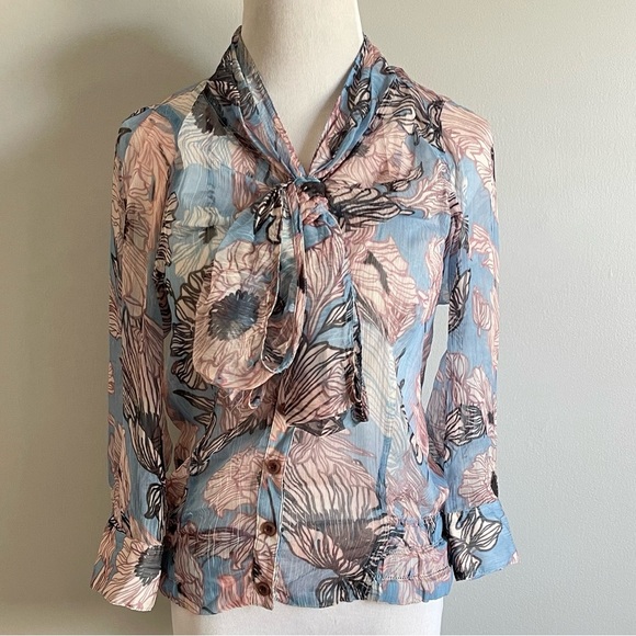 anthropologie BYRON LARS Beauty Mark Pastel Blouse Sz 6 new with tags Chic - Picture 3 of 12